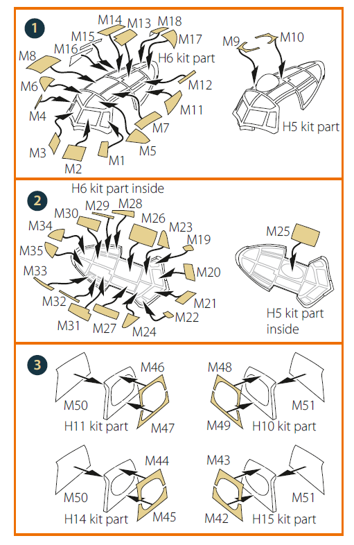 Clear Prop CPA72199 1:72 DH Mosquito B/PR.Mk.XVI Double-Sided Mask