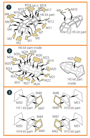 Clear Prop CPA72199 1:72 DH Mosquito B/PR.Mk.XVI Double-Sided Mask