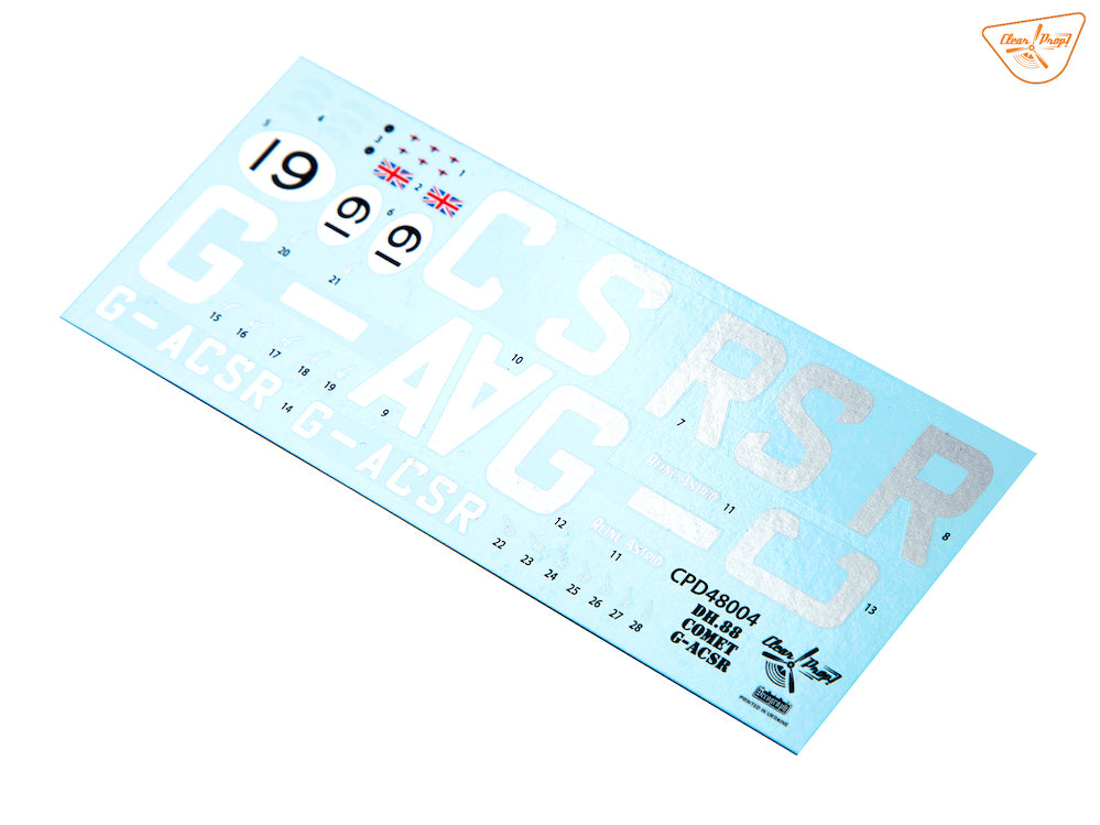 Clear Prop CPD48004 1:48 DH.88 Comet G-ACSR Decal for Mikromir