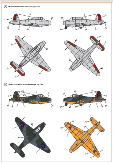 Clear Prop Models CPD72002 1:72 Gloster E28/39 Pioneer decal set.