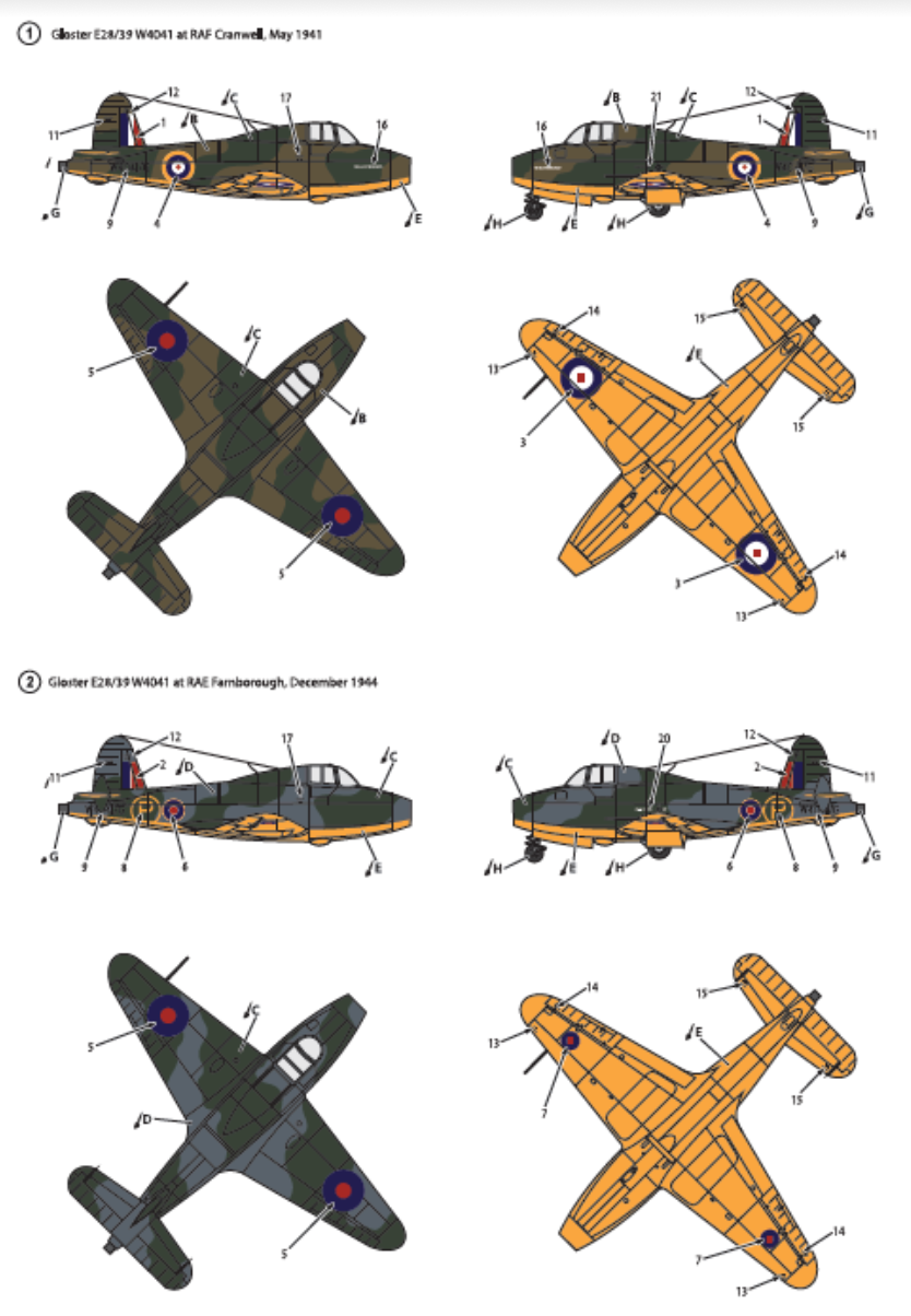 Clear Prop Models CPD72002 1:72 Gloster E28/39 Pioneer decal set.