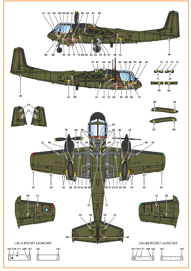 Clear Prop Models CPD72006 1:72 Grumman OV-1A/JOV-1A Mohawk decal set