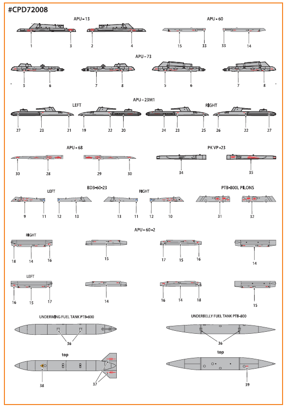 Clear Prop CPD72008 1:72 MiG-23ML/MLA/MLD/P/MLAE Stencils