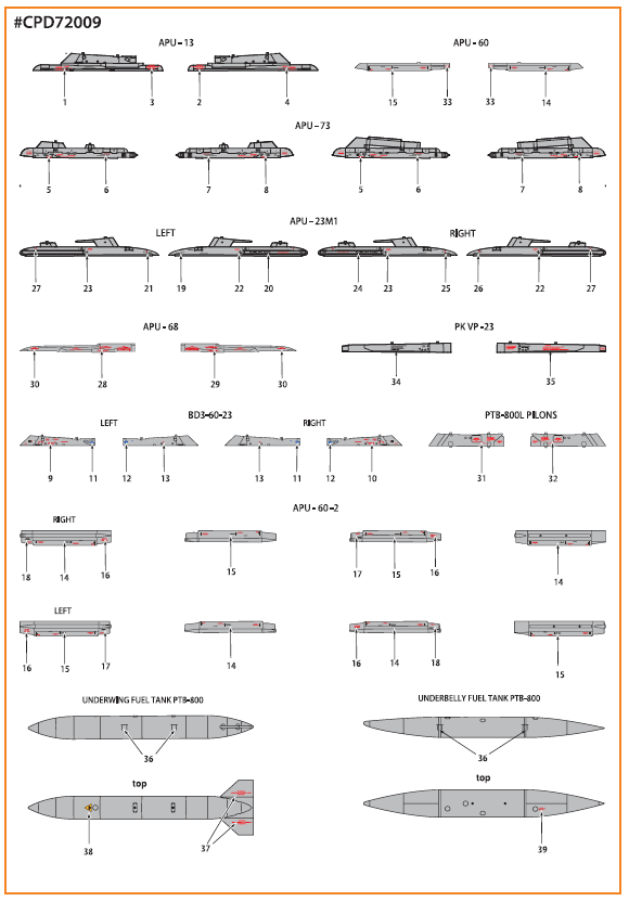 Clear Prop CPD72009 1:72 MiG-23ML/MLA/MLD/P/MLAE English Stencils