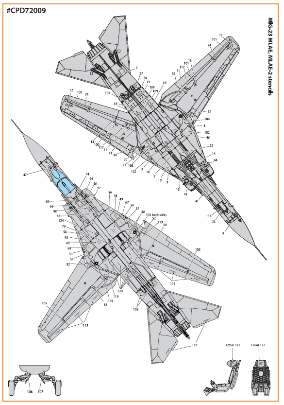 Clear Prop CPD72009 1:72 MiG-23ML/MLA/MLD/P/MLAE English Stencils