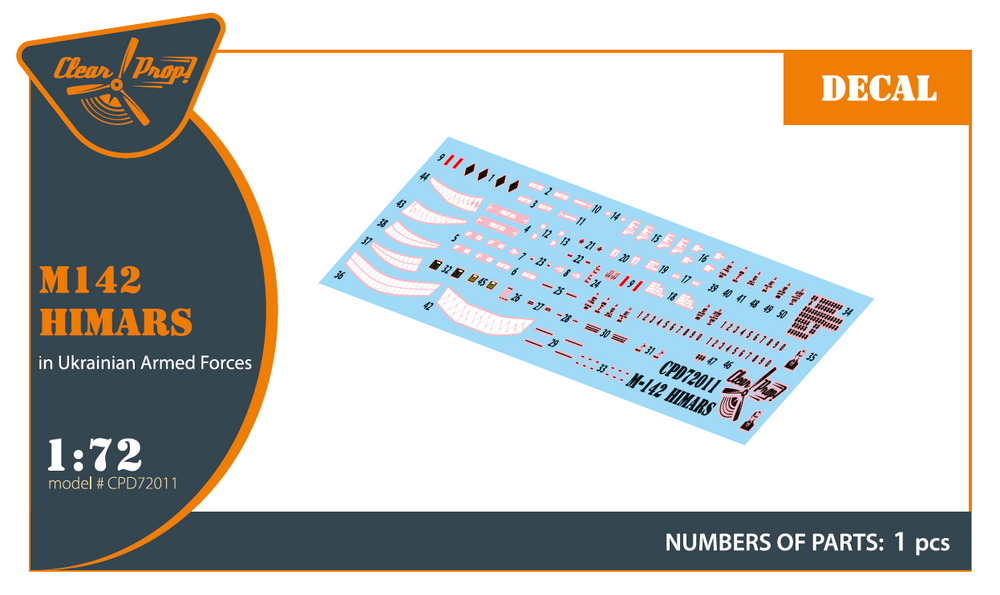Clear Prop CPD72011 1:72 M142 HIMARS Ukrainian Armed Forces Decals