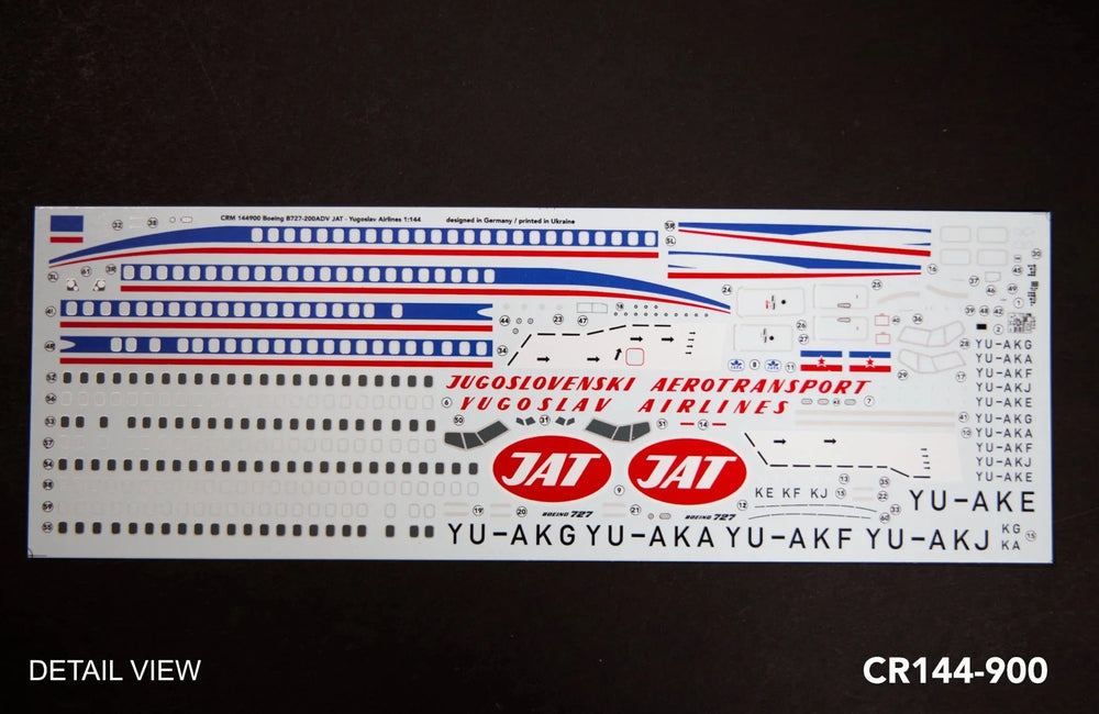 CR Models CR144-900 1:144 Boeing 727-200ADV in Yugoslav Airlines livery
