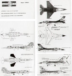 Check Six CS48001 F-104G WTD 61 & RNLAF F-16A Decals 1:48
