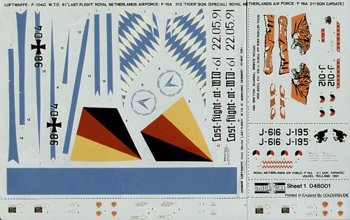 Check Six CS48001 F-104G WTD 61 & RNLAF F-16A Decals 1:48