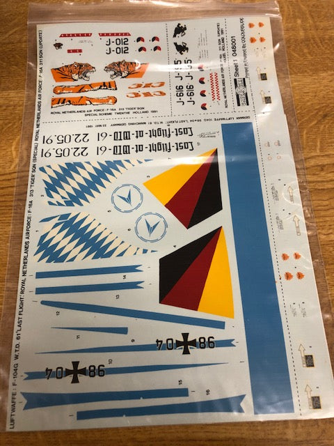 Check Six CS48001 F-104G WTD 61 & RNLAF F-16A Decals 1:48