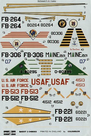 Check Six CS48003 1:48 McDonnell Voodoo F-101B x 3; RF-101A x 2; RF-10C x 1