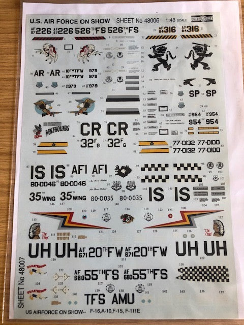 Check Six CS48006 1:48 USAF F-16C Ramstein/Finningley Decals