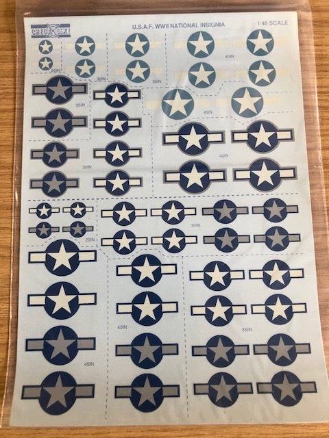 Check Six CS48008 1:48 USAAF WWII Faded National Insignia Set