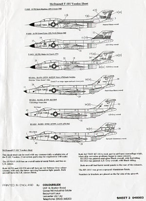 Check Six CS72003 1:72 McDonnell F-101B/McDonnell RF-101A Voodoo