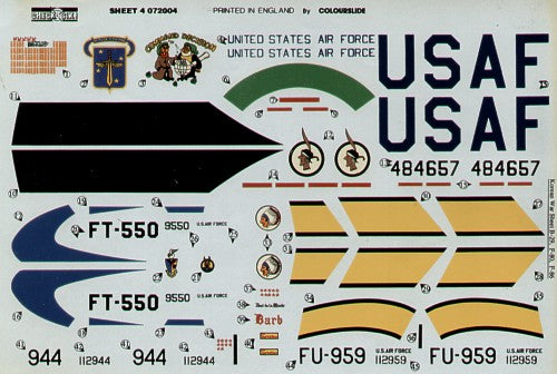 Check Six CS72004 Korean War B-29A, F-80C, F-86F Decals 1:72
