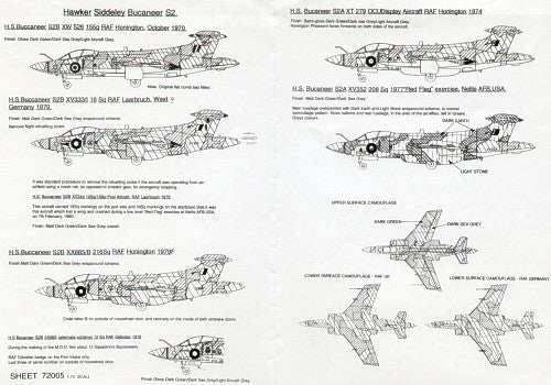 Check Six CS72005 Buccaneer S.2A/S.2B Multi-Marking Decals 1:72
