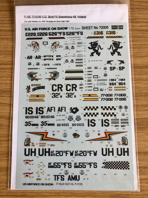 Check Six CS72006 USAF F-16C Ramstein/Finningley Decals 1:72