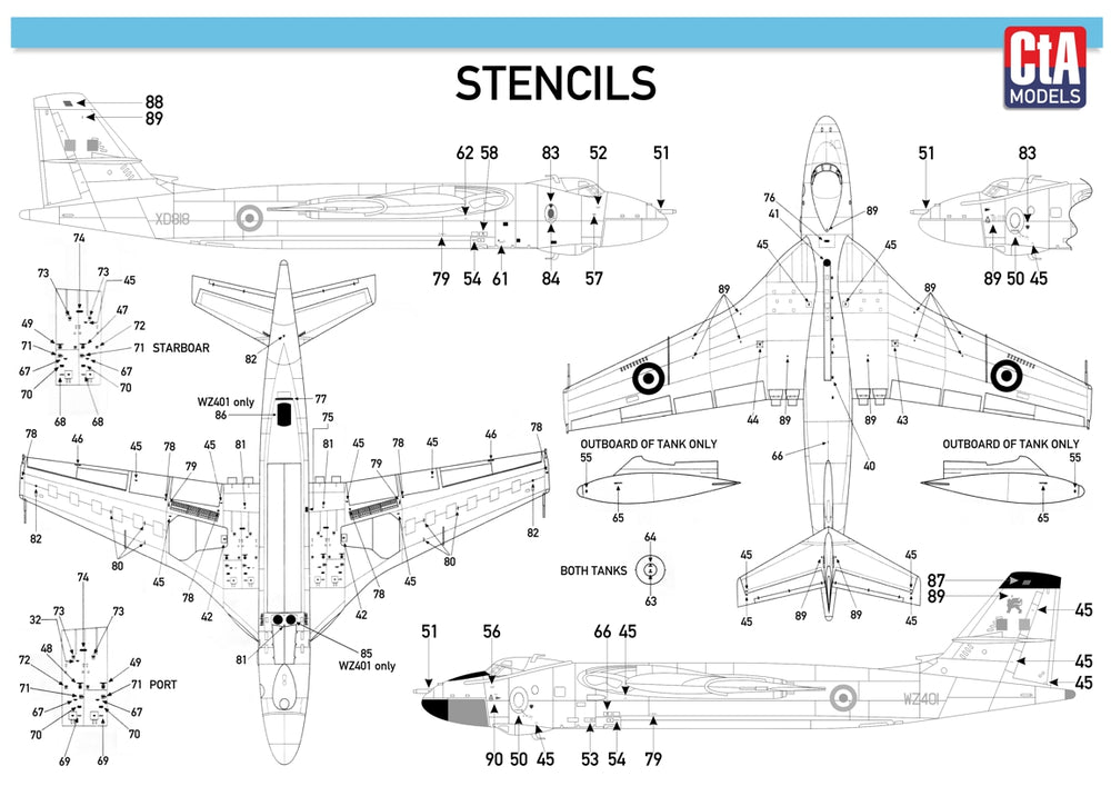 CtA Cut then Add CTA-002 1:144 "V-Bombers in Anti-flash white"