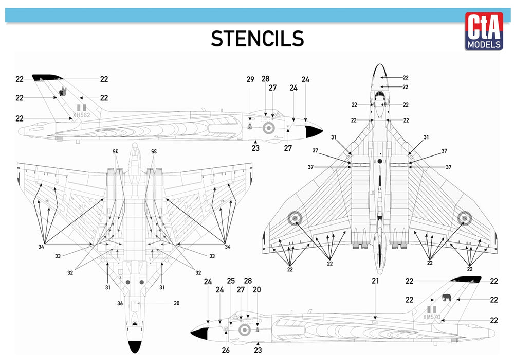 CtA Cut then Add CTA-002 1:144 "V-Bombers in Anti-flash white"