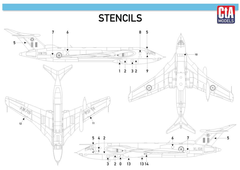 CtA Cut then Add CTA-002 1:144 "V-Bombers in Anti-flash white"