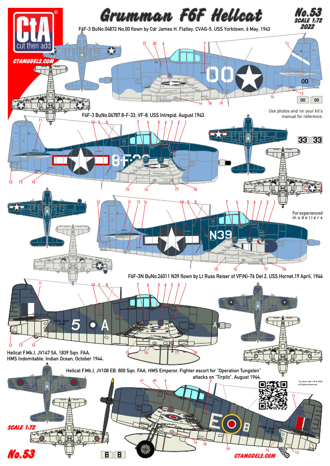 CtA Cut then Add CTA-053 1:72 Grumman F6F Hellcat