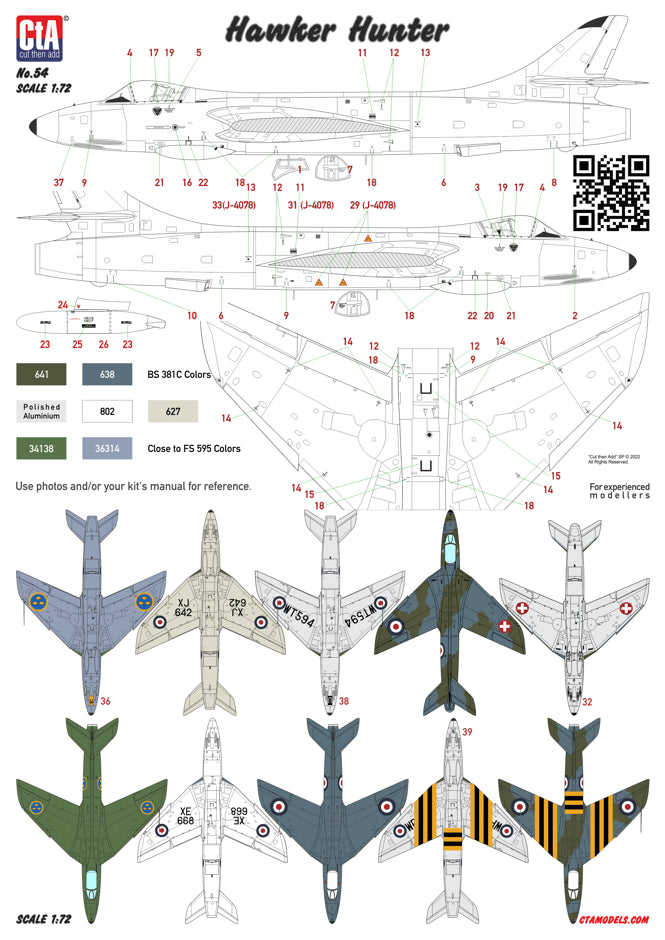 CtA Cut then Add CTA-054 1:72 Hawker Hunter