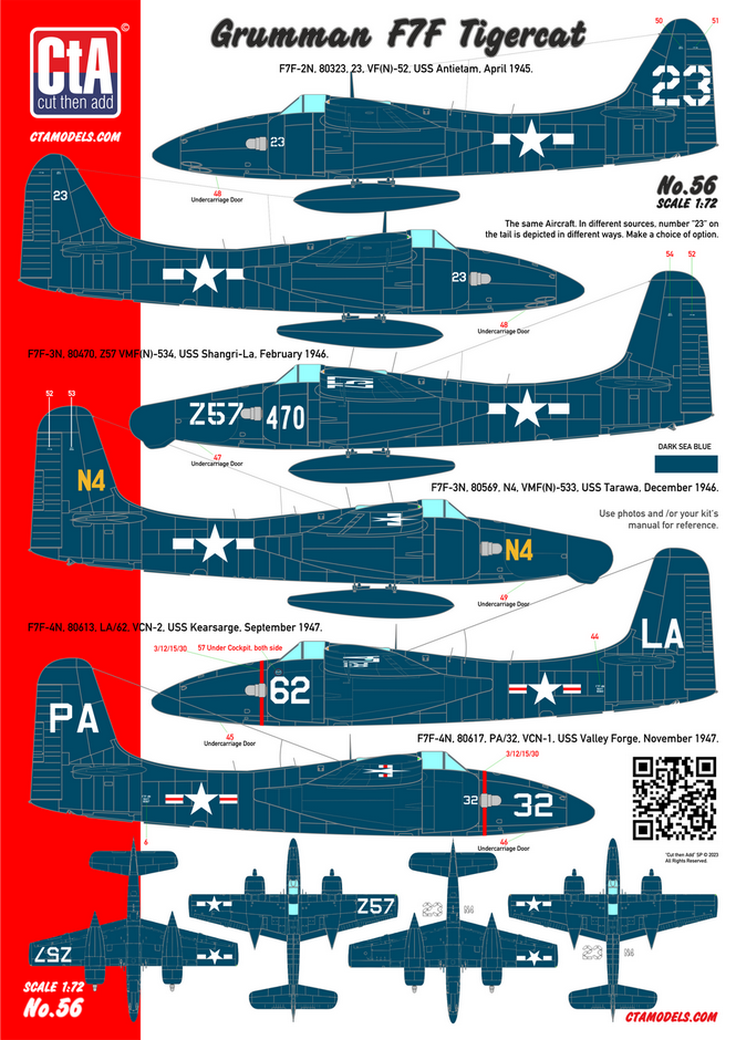 CtA Cut then Add CTA-056 1:72 Grumman F7F Tigercat