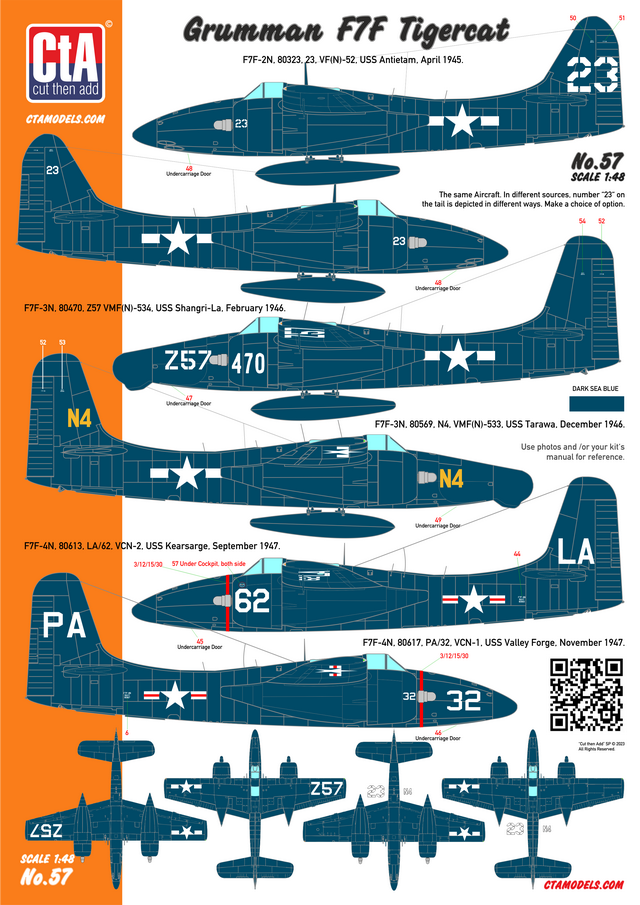 CtA Cut then Add CTA-057 1:48 Grumman F7F Tigercat