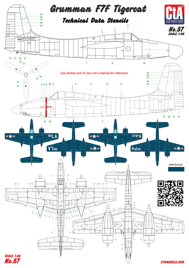 CtA Cut then Add CTA-057 1:48 Grumman F7F Tigercat