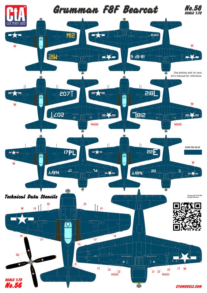 CtA Cut then Add CTA-058 1:72 Grumman F8F Bearcat