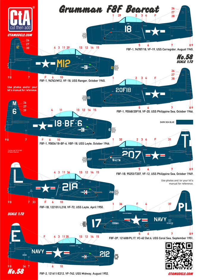 CtA Cut then Add CTA-058 1:72 Grumman F8F Bearcat