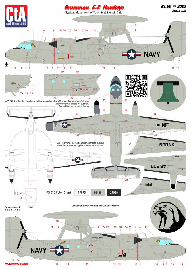 CtA Cut then Add CTA-060 1:72 Grumman E-2 Hawkeye