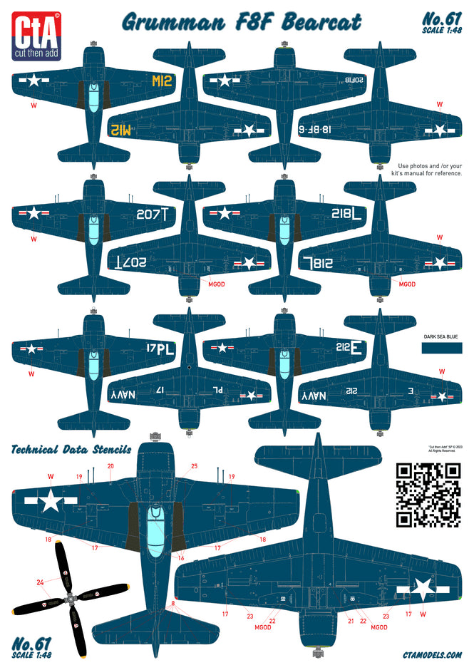 CtA Cut then Add CTA-061 1:48 Grumman F8F Bearcat