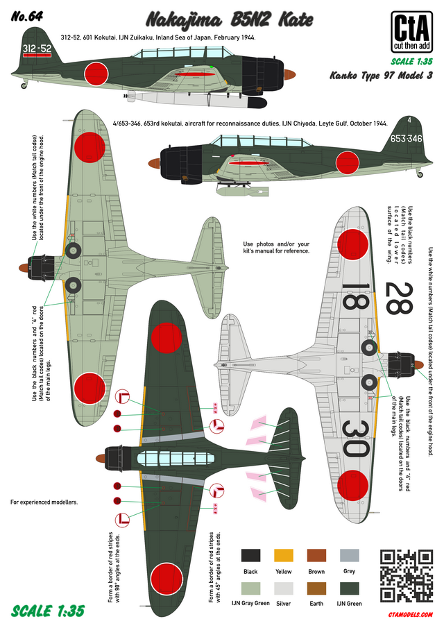 CtA Cut then Add CTA-064 1:35 Nakajima B5N2 Type 97 Kate