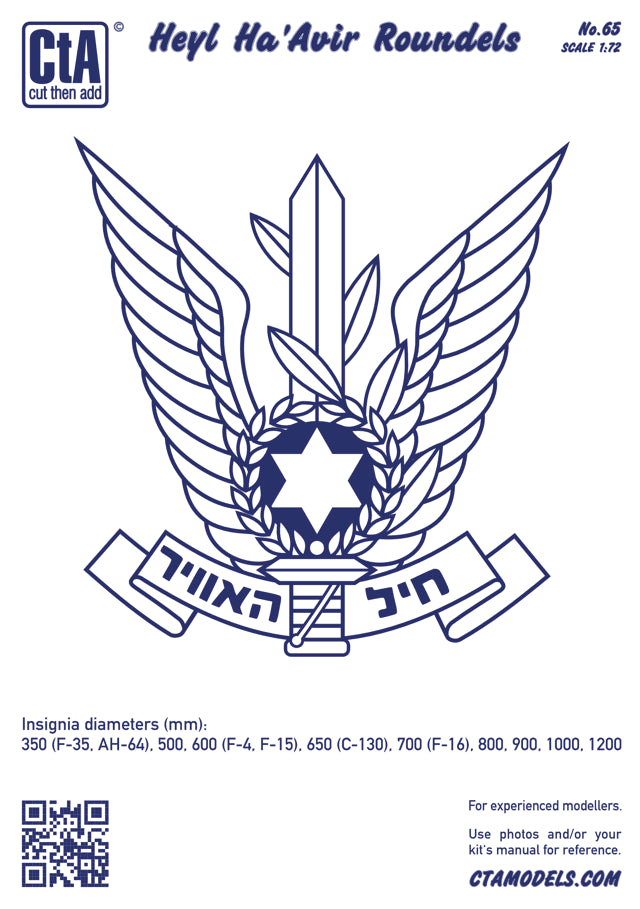 CtA Cut then Add CTA-065 1:72 Heyl Ha'Avir Israeli National Insignia Roundels