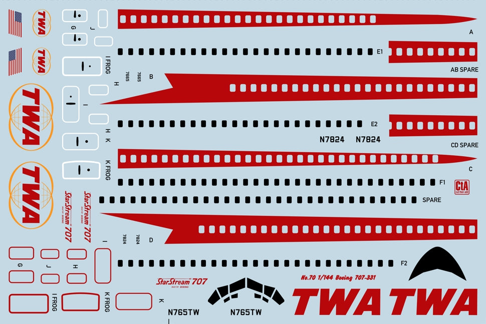 CtA Cut then Add CTA-070 1:144 Boeing 707-331, N765TW, Trans World Airlines