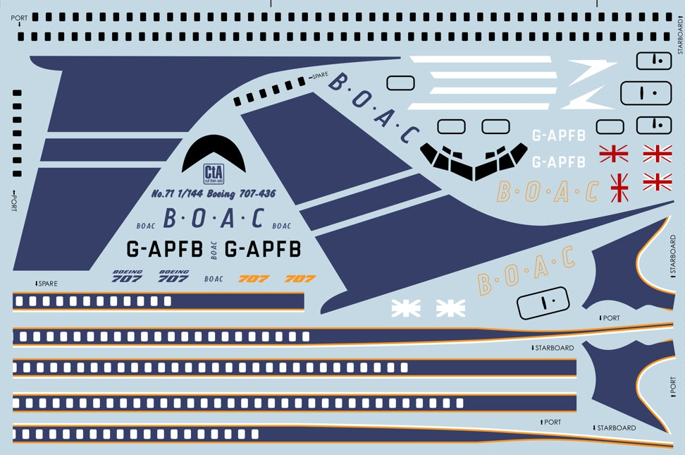 CtA CTA-071 1:144 Boeing 707-436 BOAC Decals