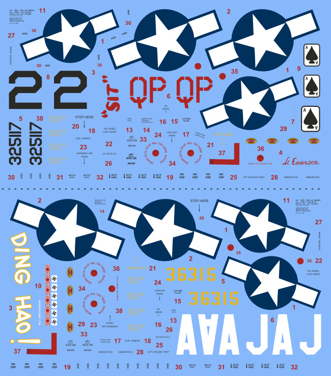 CtA CTA-075 1:48 P-51B/C Mustang Ding Hao Maj. Howard Decals