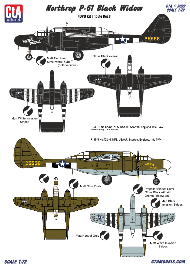 CtA Cut then Add CTA-099 1:72 Northrop P-61A Black Widow