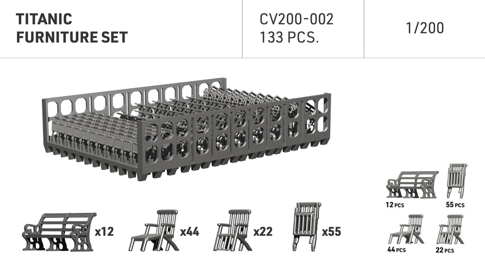 ION Model CV200-002 1:200 Titanic furniture set