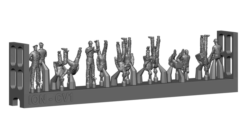 ION Model CV200-003 1:200 Modern commercial ship crew and dock workers