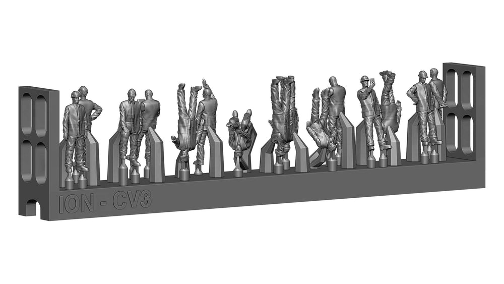ION Model CV200-003 1:200 Modern commercial ship crew and dock workers