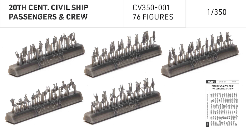 ION Model CV350-001 1:350 Civilian Ships Passengers & Crew 76 figures