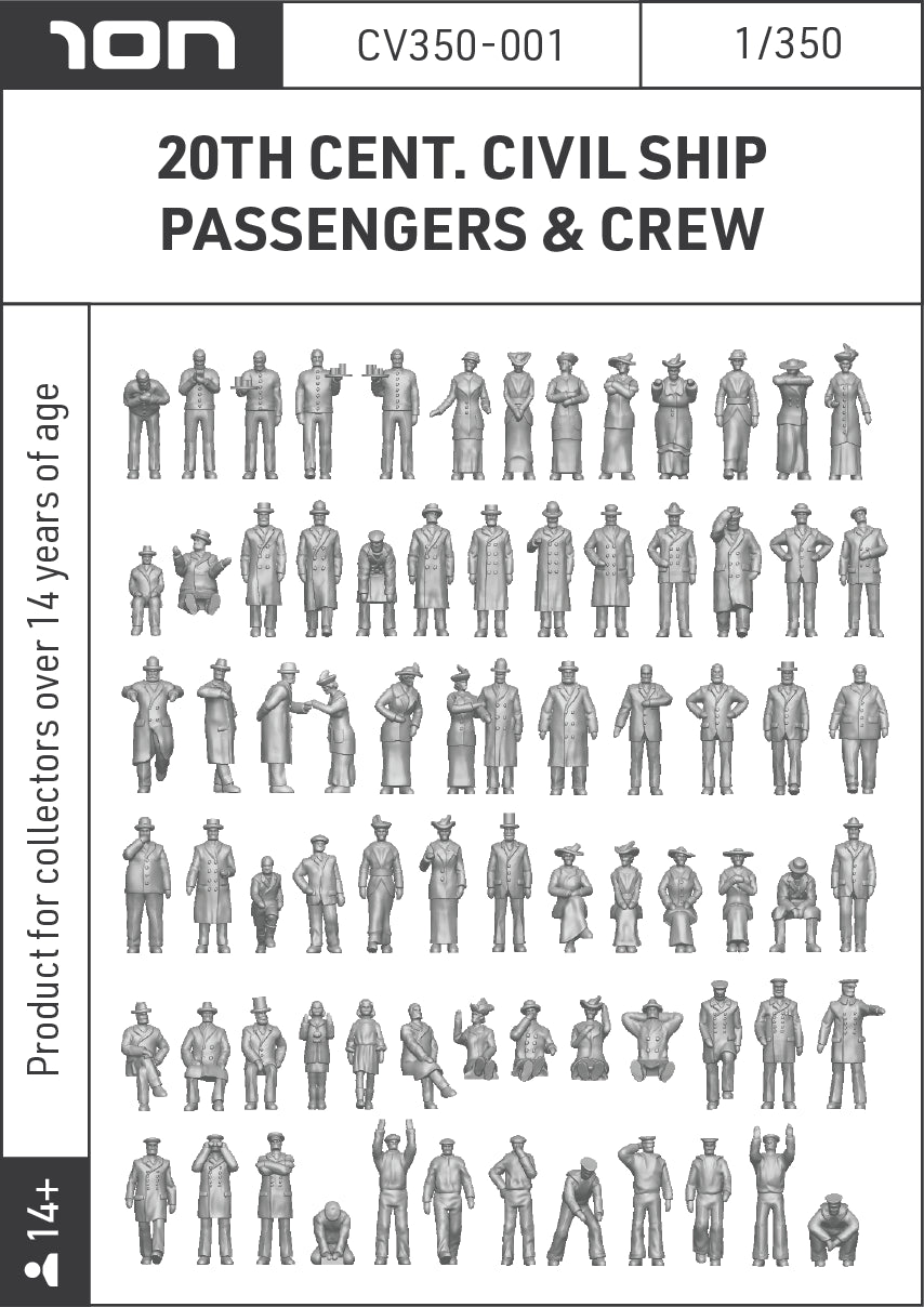 ION Model CV350-001 1:350 Civilian Ships Passengers & Crew 76 figures