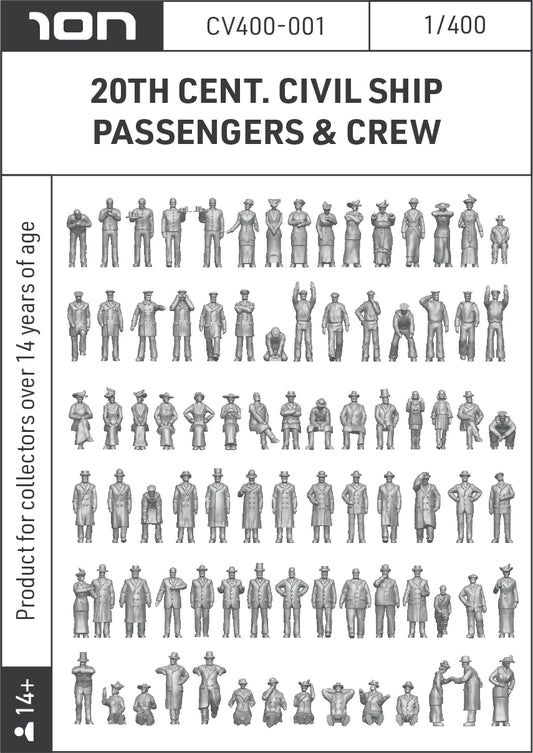 ION Model CV400-001 1:400 20TH CENTURY CIVILIAN SHIPS PASSENGERS & CREW