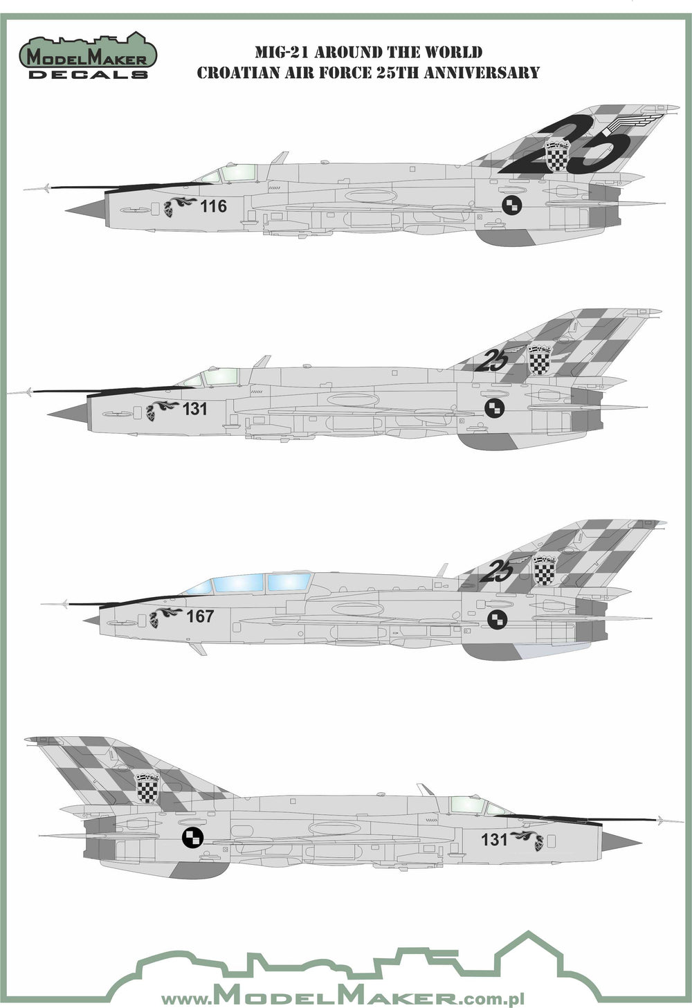 Model Maker D144098 1:144 MiG-21 Around the World Croatian AF