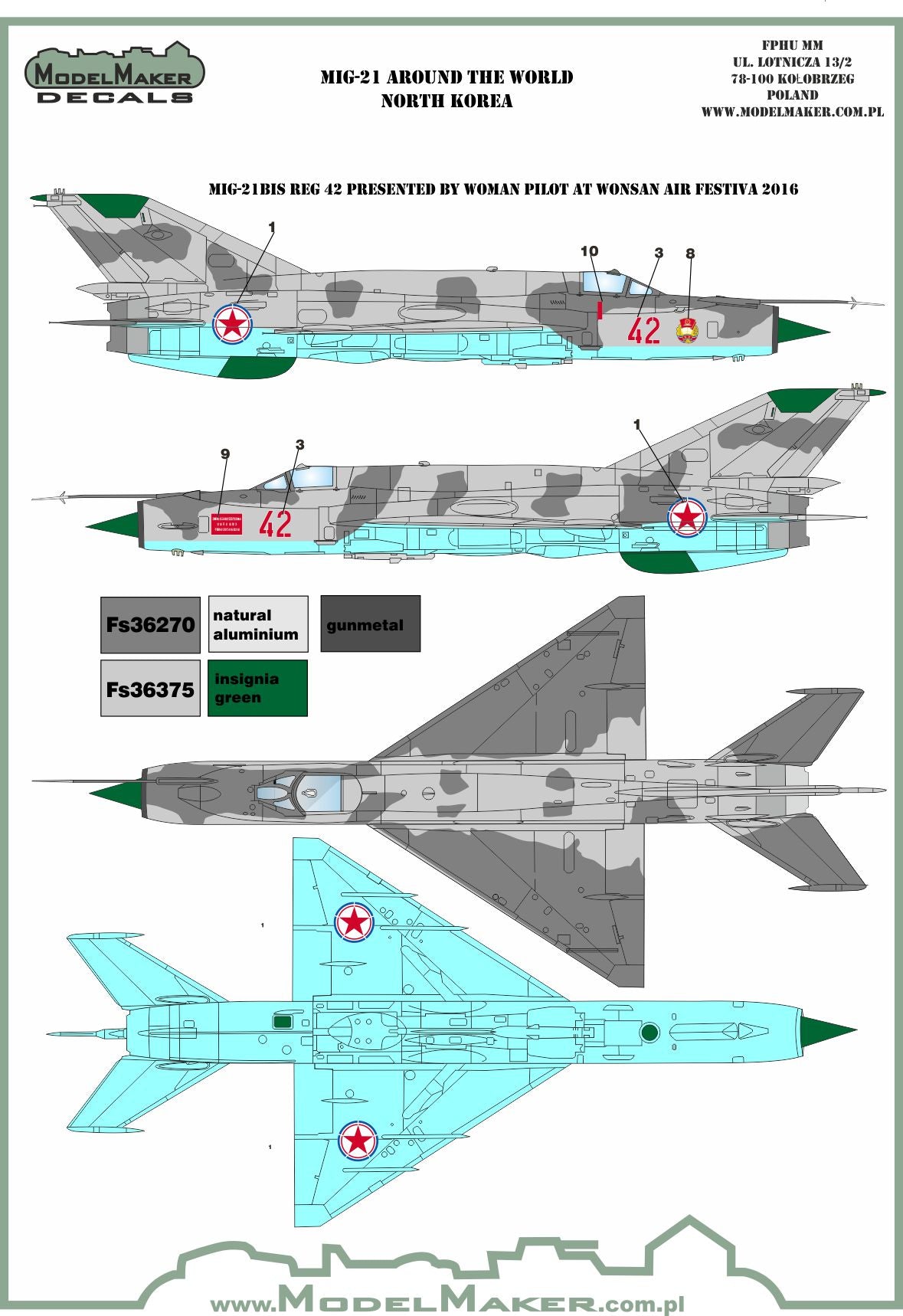Model Maker Decals D144107 1:144 Mikoyan MiG-21 Around The World