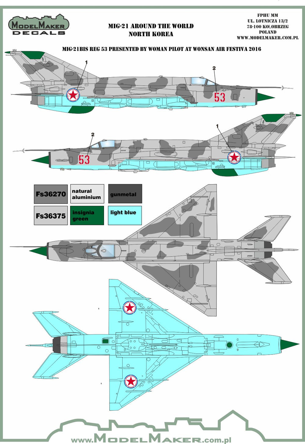 Model Maker Decals D144107 1:144 Mikoyan MiG-21 Around The World