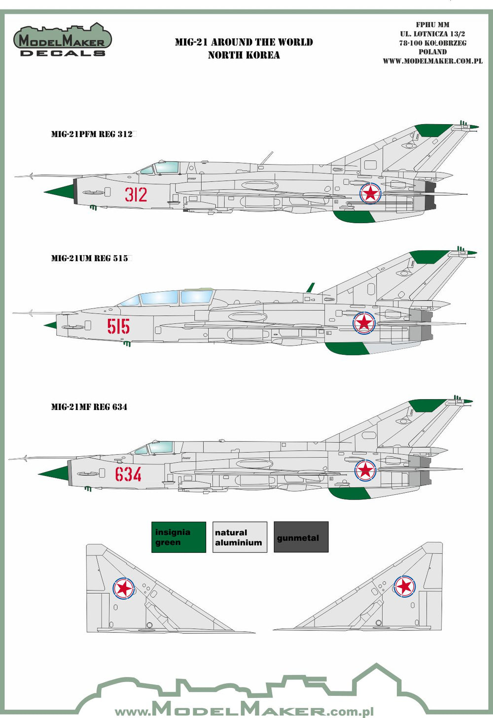 Model Maker Decals D144107 1:144 Mikoyan MiG-21 Around The World