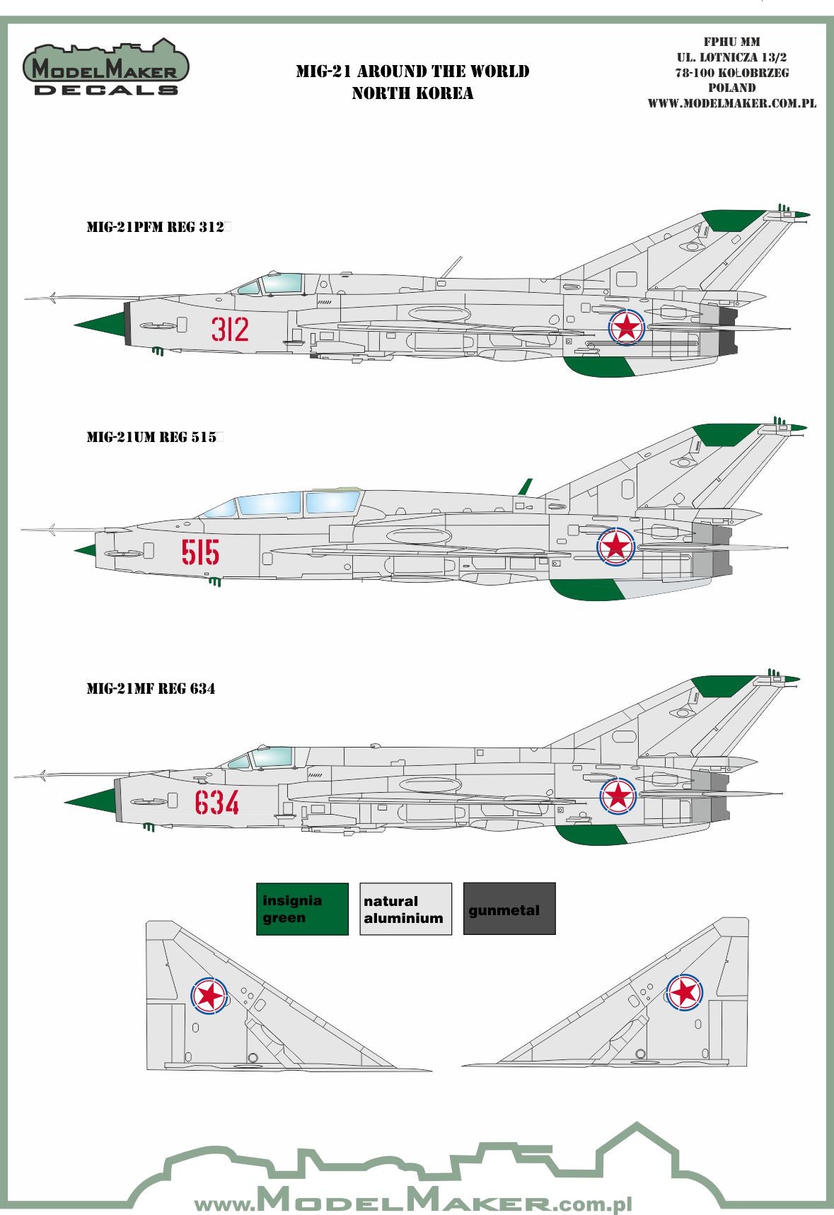 Model Maker Decals D144107 1:144 Mikoyan MiG-21 Around The World